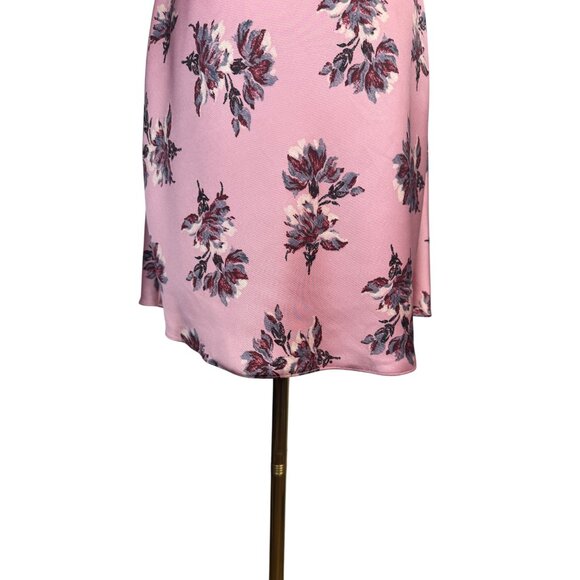 Pink Floral Size 6 Satin Slip Dress Adjustable Straps Soft Feminine Fit Mini - Picture 9 of 10